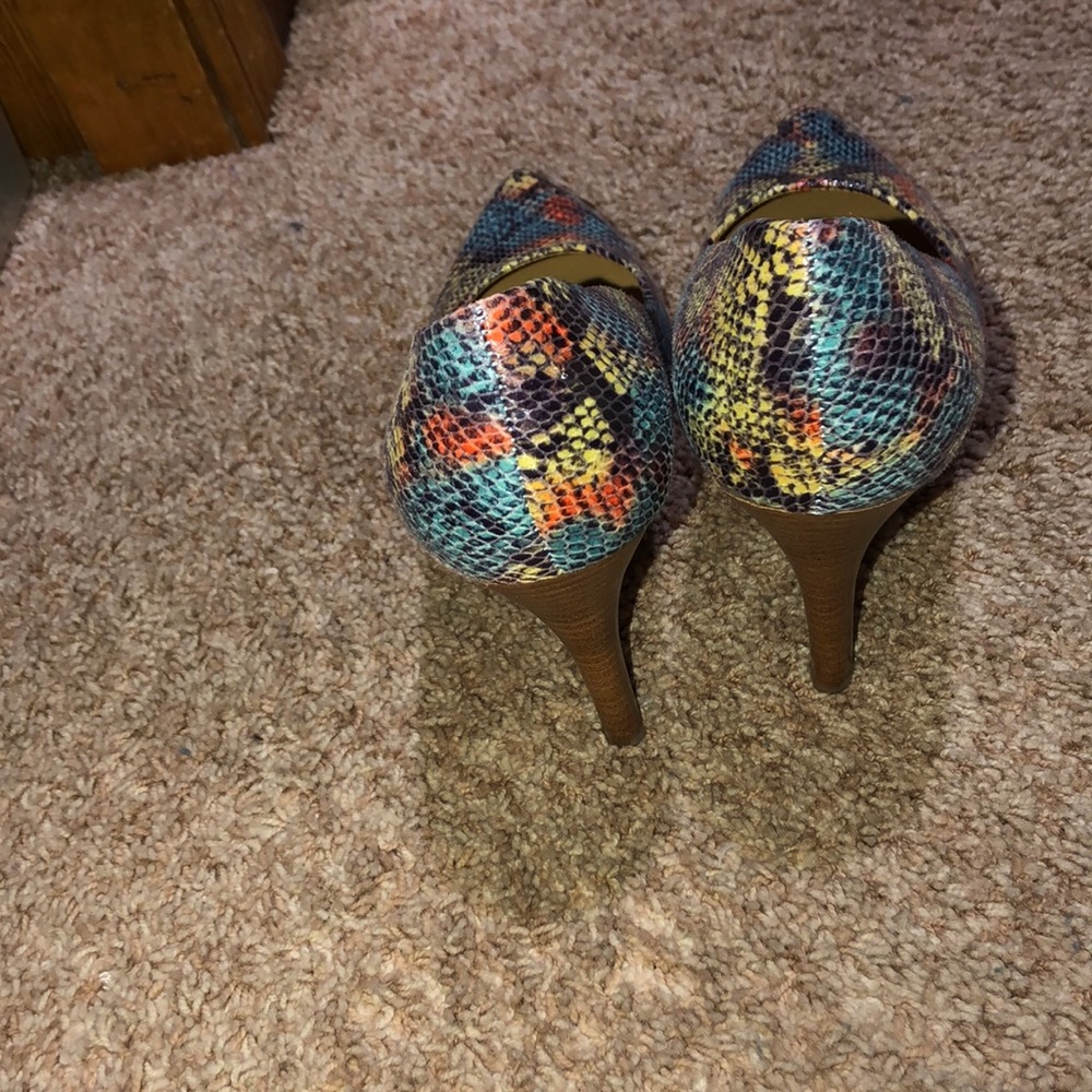 Nine West Multi-Color Snake Print Carpena Heels - image 3